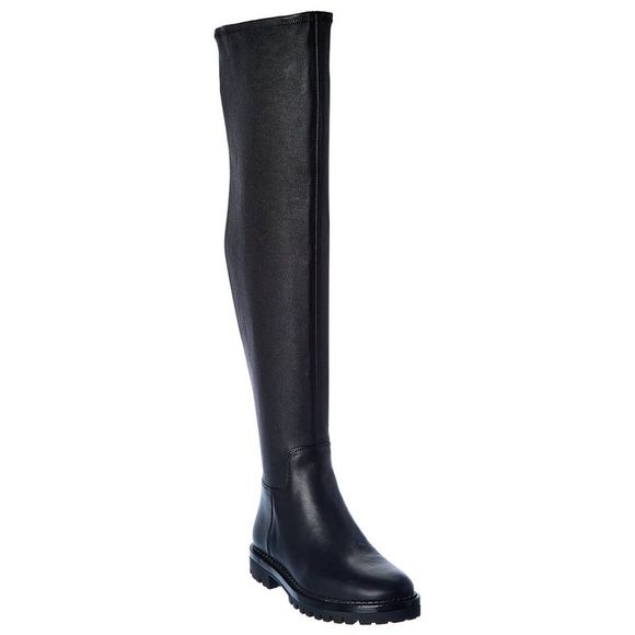 Vince Shoes Vince Cabria Lug Leather Overtheknee Boot 7 Black